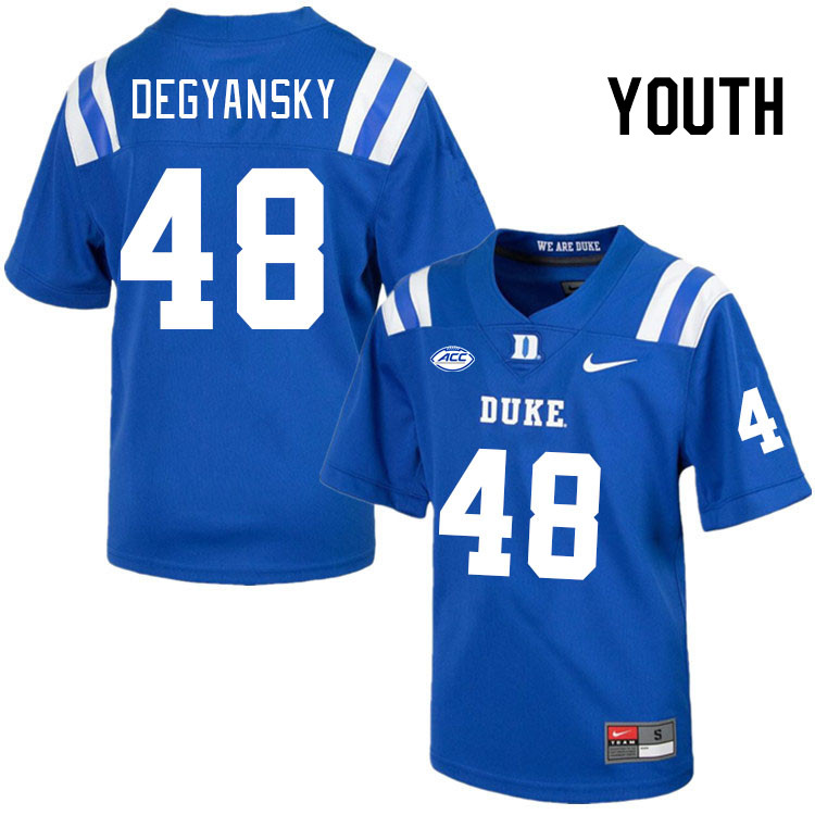Youth #48 Ryan Degyansky Duke Blue Devils College Football Jerseys Stitched Sale-Royal